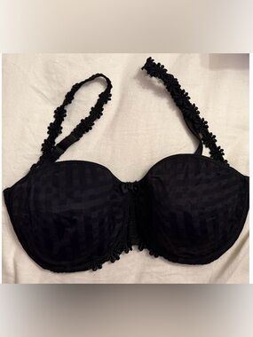 Marie Jo Strapless Black Textured Bra